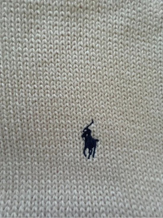 Polo Ralph Lauren Cream Cotton Sweater Vest XL V Neck Preppy Y2K - Picture 3 of 6